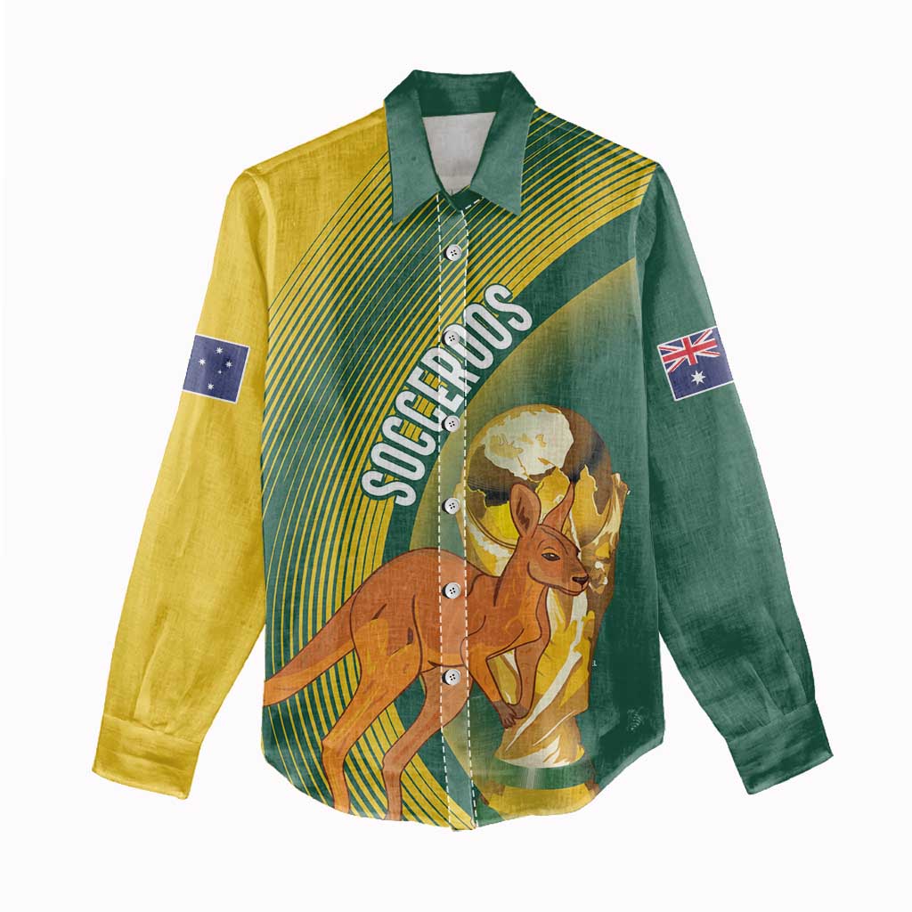 Australia Socceroos WC2026 Custom Women Casual Shirt Golden Champions - Aussie Hoodie