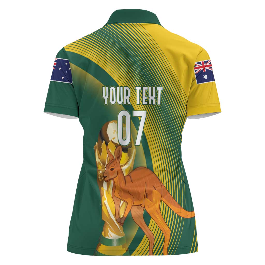 Australia Socceroos WC2026 Custom Women Polo Shirt Golden Champions - Aussie Hoodie