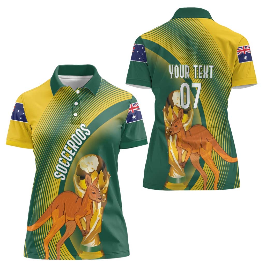 Australia Socceroos WC2026 Custom Women Polo Shirt Golden Champions - Aussie Hoodie