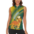 Australia Socceroos WC2026 Custom Women Sleeveless Polo Shirt Golden Champions - Aussie Hoodie