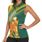 Australia Socceroos WC2026 Custom Women Sleeveless Polo Shirt Golden Champions - Aussie Hoodie