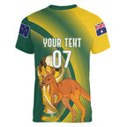 Australia Socceroos WC2026 Custom Women V-Neck T-Shirt Golden Champions - Aussie Hoodie