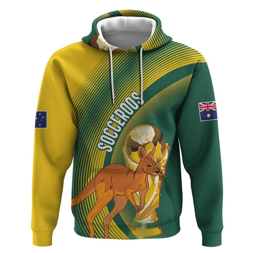 Australia Socceroos WC2026 Custom Zip Hoodie Golden Champions - Aussie Hoodie