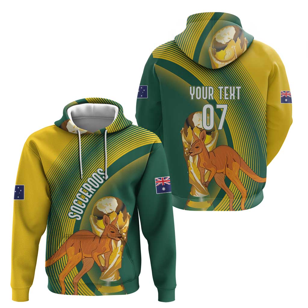 Australia Socceroos WC2026 Custom Zip Hoodie Golden Champions - Aussie Hoodie