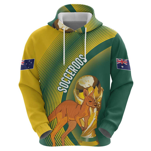 Australia Socceroos WC2026 Custom Zip Hoodie Golden Champions - Aussie Hoodie