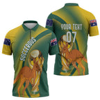 Australia Socceroos WC2026 Custom Zipper Polo Shirt Golden Champions - Aussie Hoodie