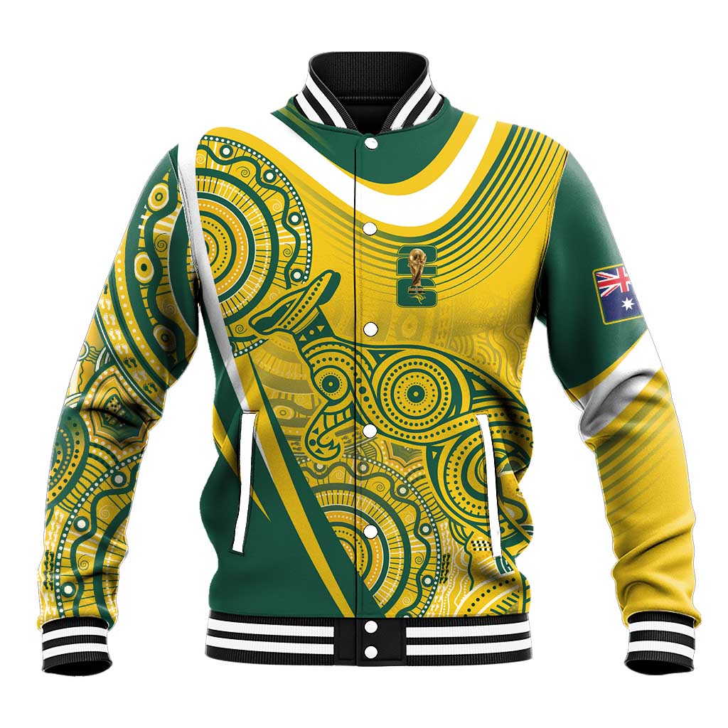 Australia Custom Indigenous Baseball Jacket WC2026 Socceroos Aboriginal Arts - Aussie Hoodie