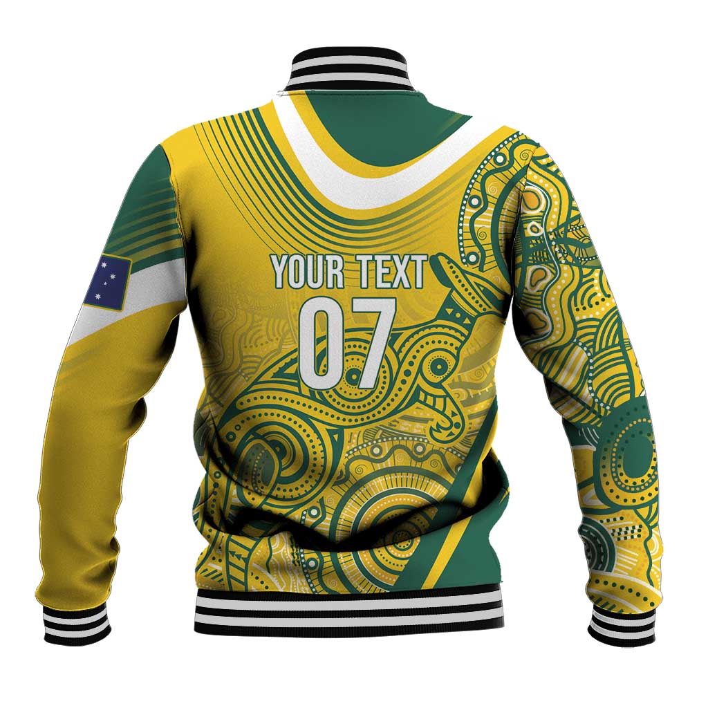 Australia Custom Indigenous Baseball Jacket WC2026 Socceroos Aboriginal Arts - Aussie Hoodie