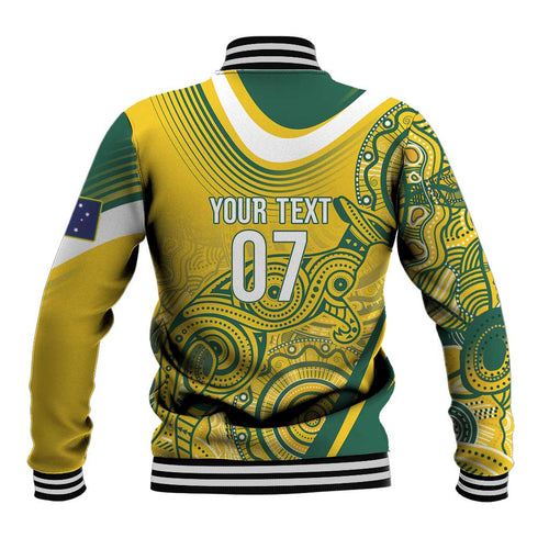 Australia Custom Indigenous Baseball Jacket WC2026 Socceroos Aboriginal Arts - Aussie Hoodie