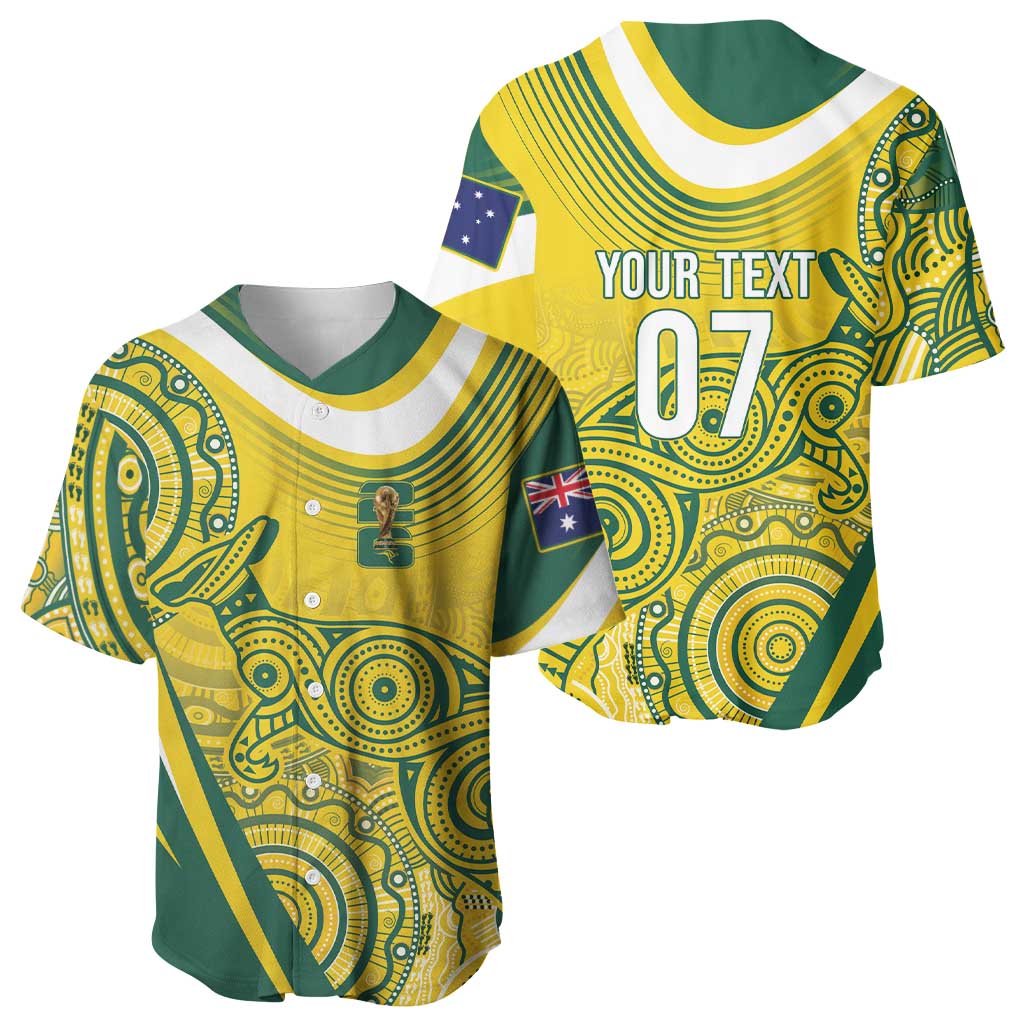 Australia Custom Indigenous Baseball Jersey WC2026 Socceroos Aboriginal Arts - Aussie Hoodie