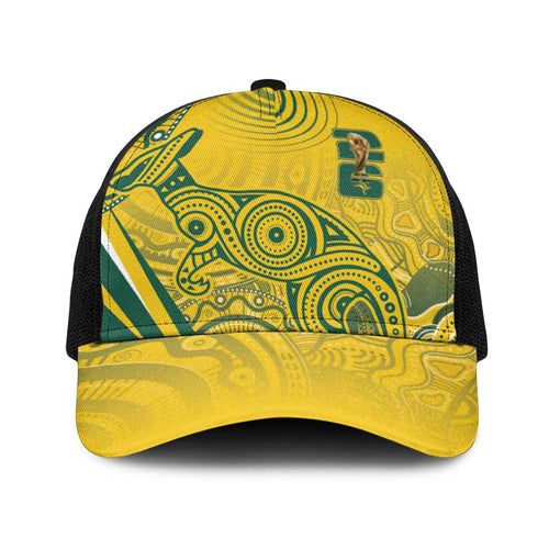 Australia Custom Indigenous Baseball Net Cap WC2026 Socceroos Aboriginal Arts - Aussie Hoodie
