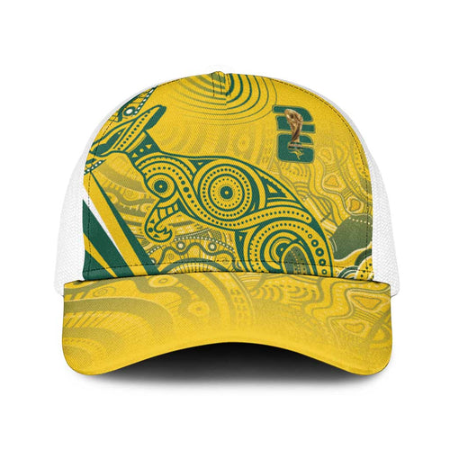 Australia Custom Indigenous Baseball Net Cap WC2026 Socceroos Aboriginal Arts - Aussie Hoodie