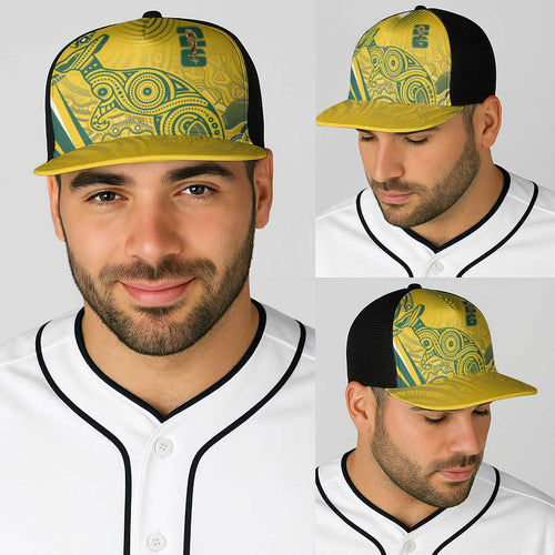 Australia Custom Indigenous Baseball Net Cap WC2026 Socceroos Aboriginal Arts - Aussie Hoodie
