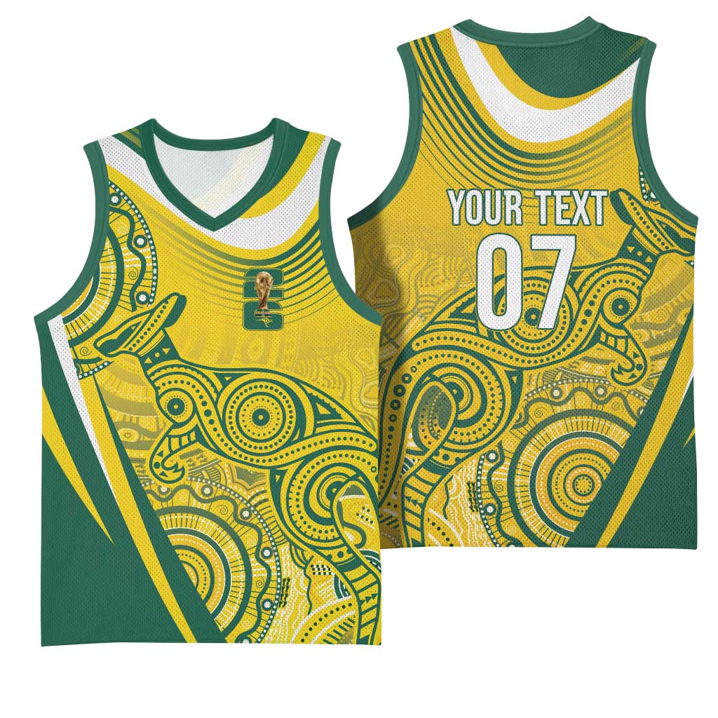 Australia Custom Indigenous Basketball Jersey WC2026 Socceroos Aboriginal Arts - Aussie Hoodie