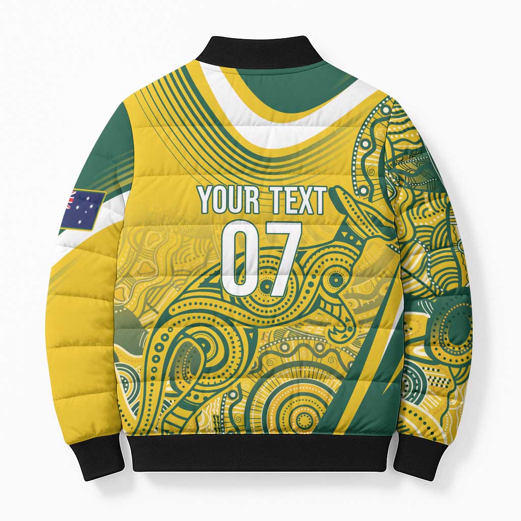 Australia Custom Indigenous Bomber Puffer Jacket WC2026 Socceroos Aboriginal Arts - Aussie Hoodie