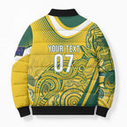 Australia Custom Indigenous Bomber Puffer Jacket WC2026 Socceroos Aboriginal Arts - Aussie Hoodie