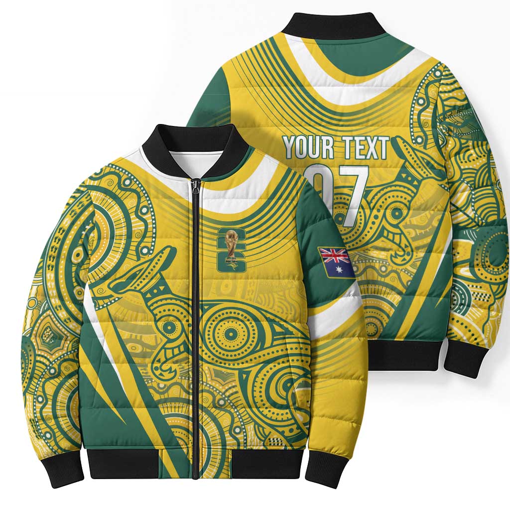 Australia Custom Indigenous Bomber Puffer Jacket WC2026 Socceroos Aboriginal Arts - Aussie Hoodie