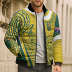 Australia Custom Indigenous Bomber Puffer Jacket WC2026 Socceroos Aboriginal Arts - Aussie Hoodie