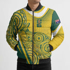 Australia Custom Indigenous Bomber Puffer Jacket WC2026 Socceroos Aboriginal Arts - Aussie Hoodie