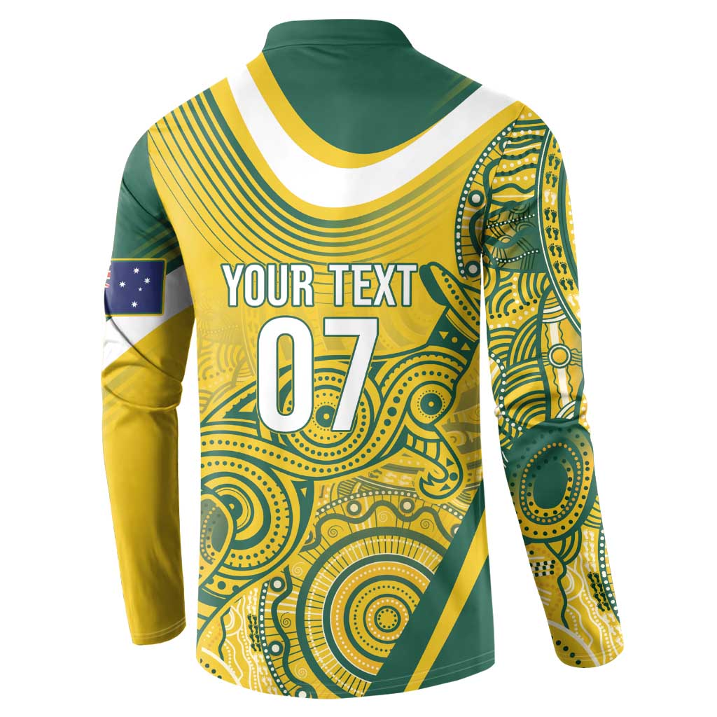 Australia Custom Indigenous Button Sweatshirt WC2026 Socceroos Aboriginal Arts - Aussie Hoodie