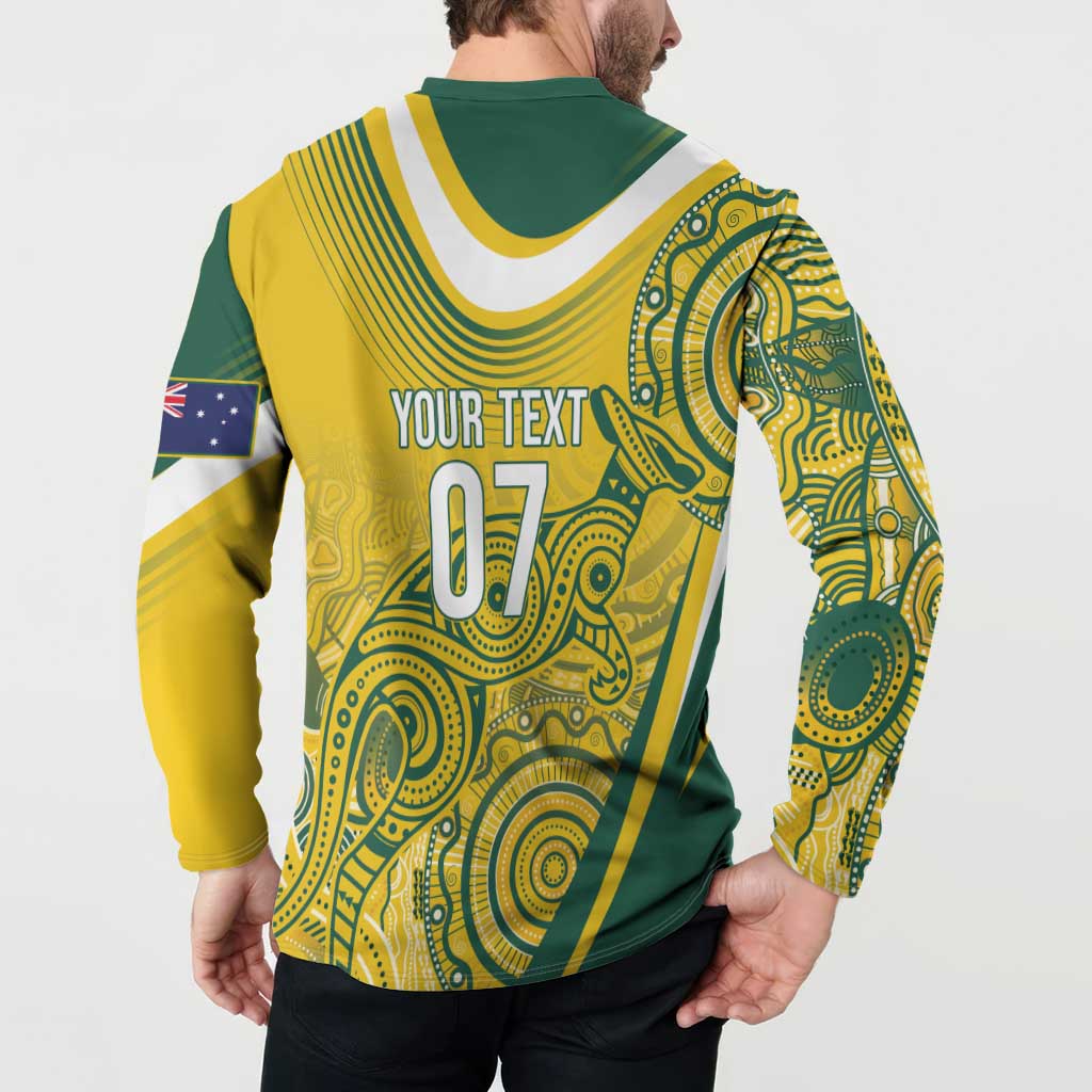 Australia Custom Indigenous Button Sweatshirt WC2026 Socceroos Aboriginal Arts - Aussie Hoodie