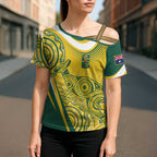 Australia Custom Indigenous Cross Shoulder Shirt WC2026 Socceroos Aboriginal Arts - Aussie Hoodie