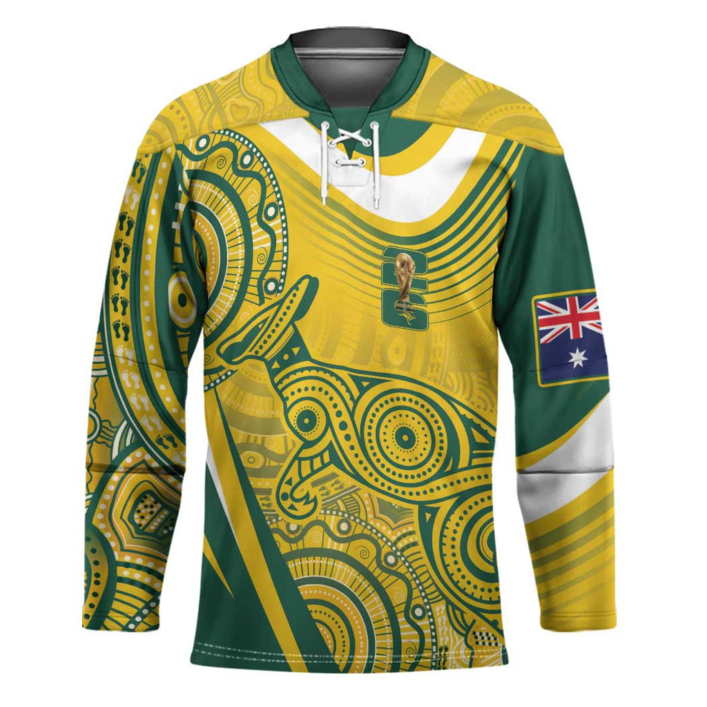 Australia Custom Indigenous Hockey Jersey WC2026 Socceroos Aboriginal Arts - Aussie Hoodie