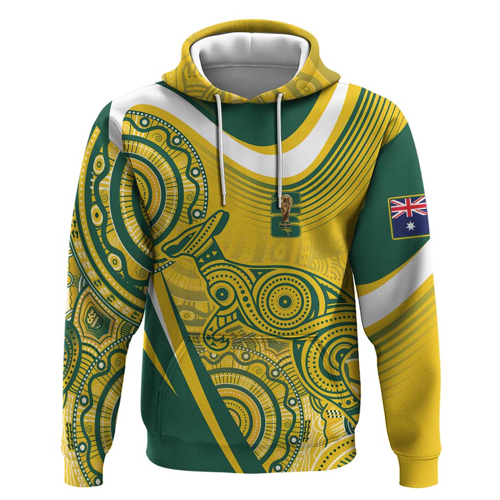 Australia Custom Indigenous Hoodie WC2026 Socceroos Aboriginal Arts - Aussie Hoodie