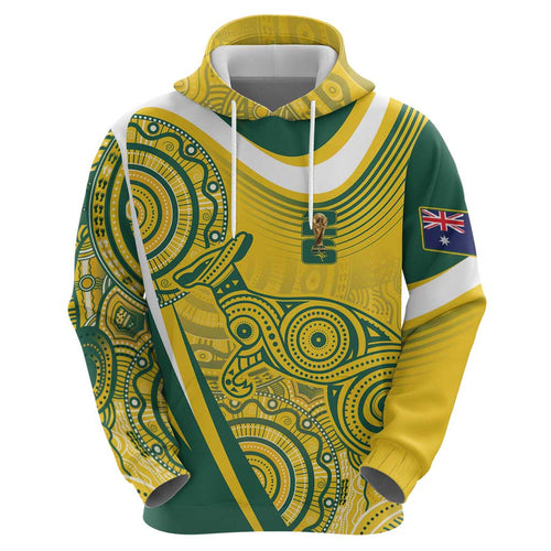 Australia Custom Indigenous Hoodie WC2026 Socceroos Aboriginal Arts - Aussie Hoodie