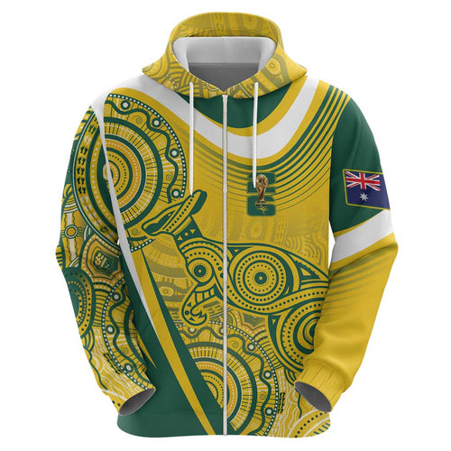 Australia Custom Indigenous Hoodie WC2026 Socceroos Aboriginal Arts - Aussie Hoodie