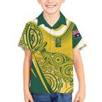 Australia Custom Indigenous Kid Hawaiian Shirt WC2026 Socceroos Aboriginal Arts - Aussie Hoodie
