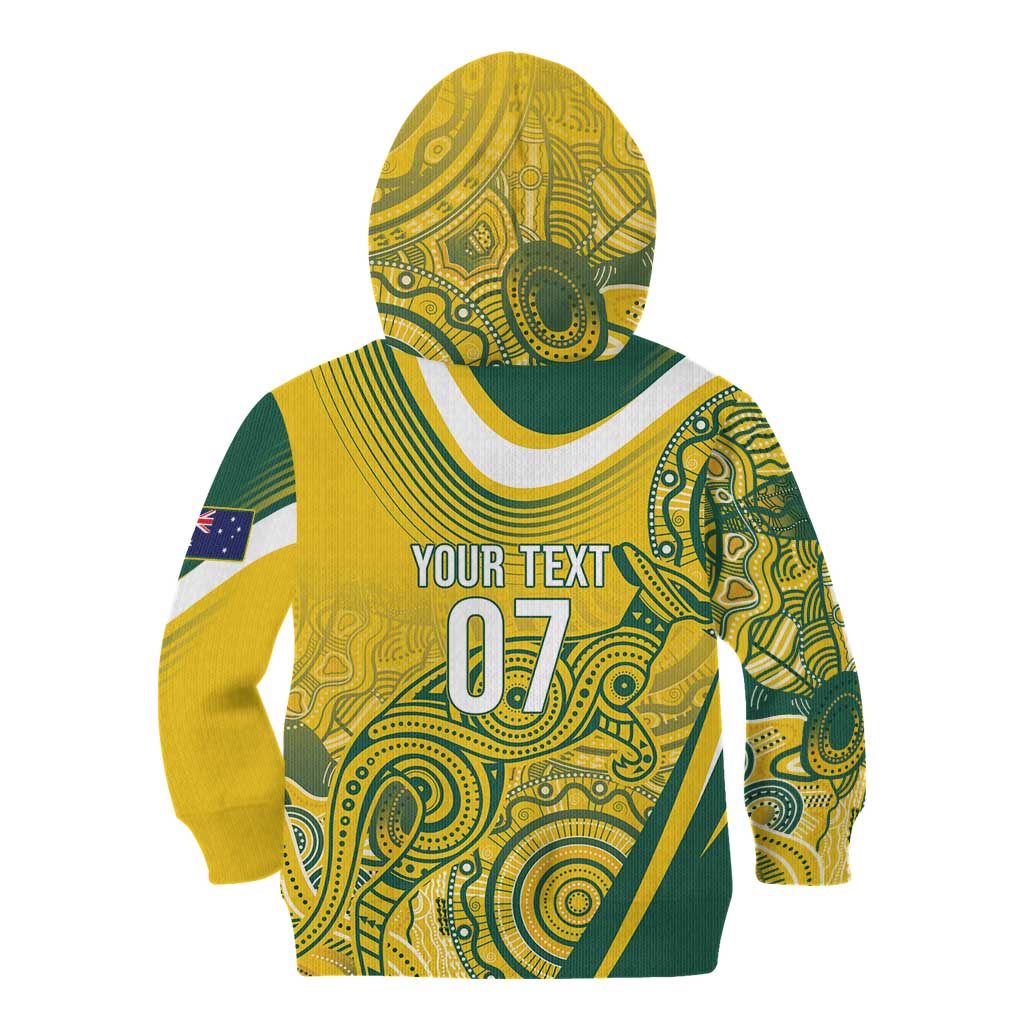 Australia Custom Indigenous Kid Hoodie WC2026 Socceroos Aboriginal Arts - Aussie Hoodie