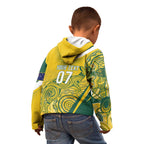 Australia Custom Indigenous Kid Hoodie WC2026 Socceroos Aboriginal Arts - Aussie Hoodie