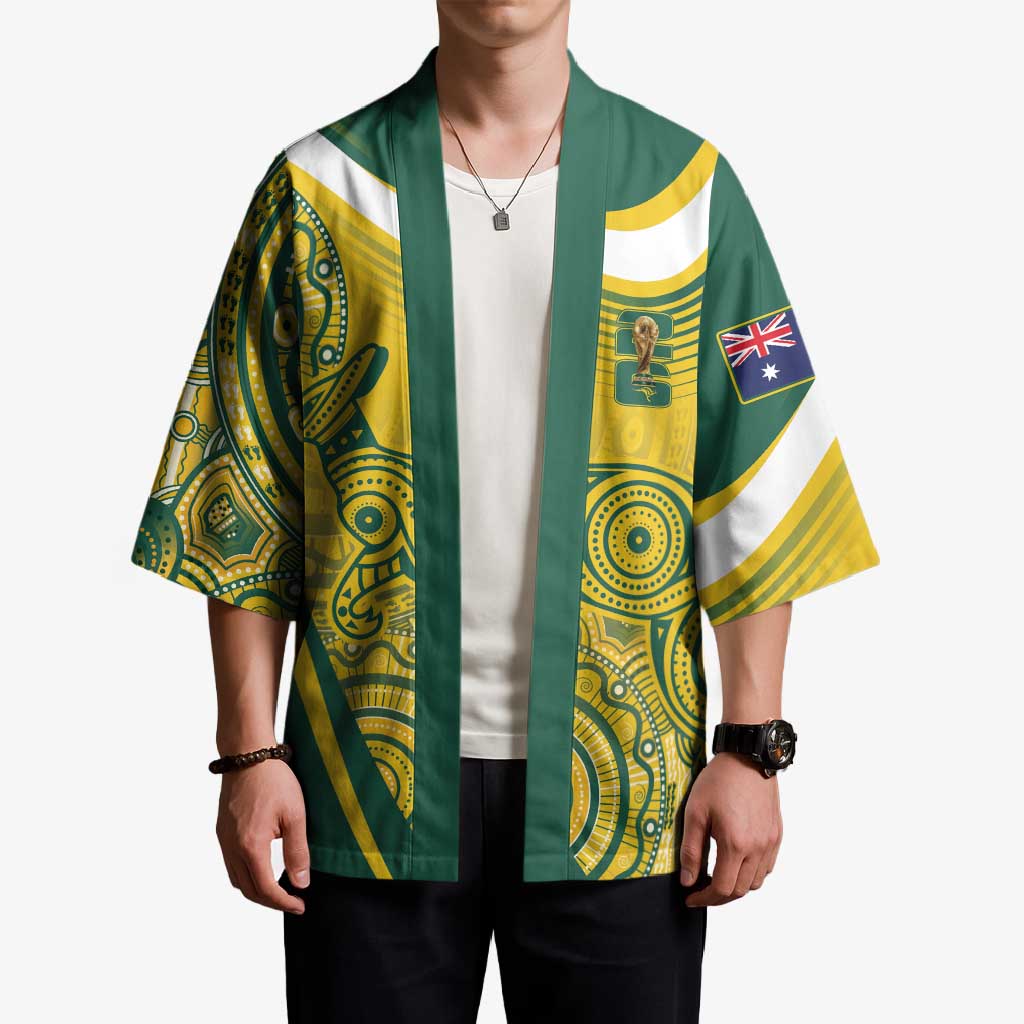Australia Custom Indigenous Kimono WC2026 Socceroos Aboriginal Arts - Aussie Hoodie