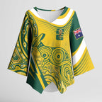 Australia Custom Indigenous Kimono Sleeve Blouse WC2026 Socceroos Aboriginal Arts - Aussie Hoodie