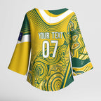 Australia Custom Indigenous Kimono Sleeve Blouse WC2026 Socceroos Aboriginal Arts - Aussie Hoodie