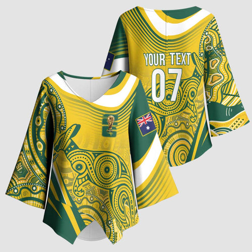 Australia Custom Indigenous Kimono Sleeve Blouse WC2026 Socceroos Aboriginal Arts - Aussie Hoodie