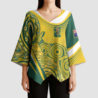 Australia Custom Indigenous Kimono Sleeve Blouse WC2026 Socceroos Aboriginal Arts - Aussie Hoodie