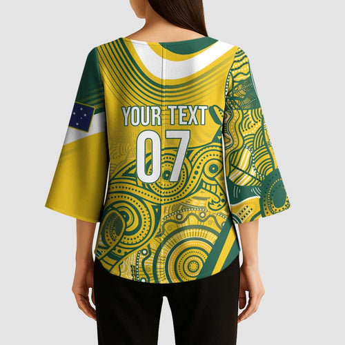 Australia Custom Indigenous Kimono Sleeve Blouse WC2026 Socceroos Aboriginal Arts - Aussie Hoodie