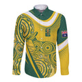 Australia Custom Indigenous Long Sleeve Button Shirt WC2026 Socceroos Aboriginal Arts - Aussie Hoodie
