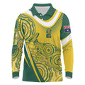 Australia Custom Indigenous Long Sleeve Polo Shirt WC2026 Socceroos Aboriginal Arts - Aussie Hoodie