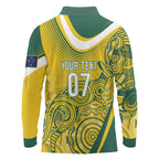 Australia Custom Indigenous Long Sleeve Polo Shirt WC2026 Socceroos Aboriginal Arts - Aussie Hoodie