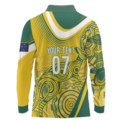 Australia Custom Indigenous Long Sleeve Polo Shirt WC2026 Socceroos Aboriginal Arts - Aussie Hoodie