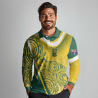 Australia Custom Indigenous Long Sleeve Polo Shirt WC2026 Socceroos Aboriginal Arts - Aussie Hoodie