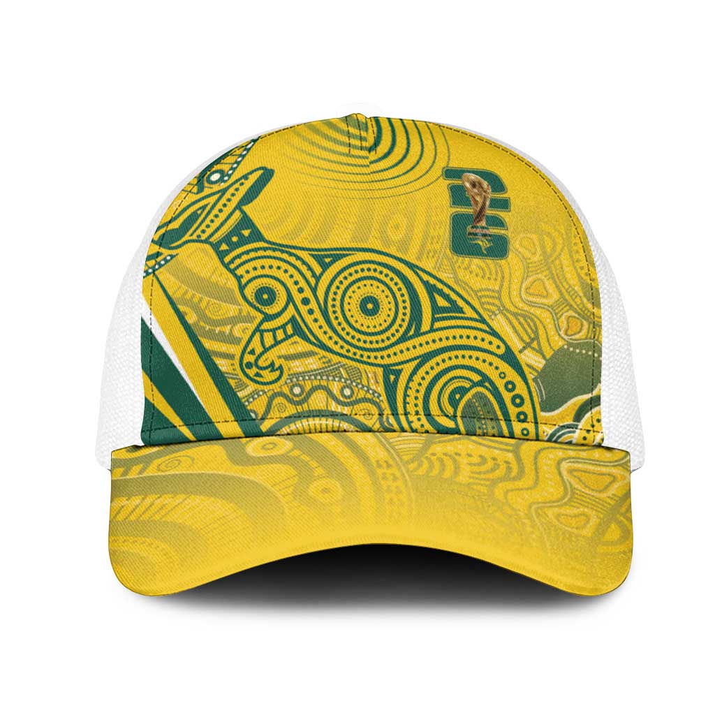 Australia Custom Indigenous Mesh Trucker Cap WC2026 Socceroos Aboriginal Arts - Aussie Hoodie