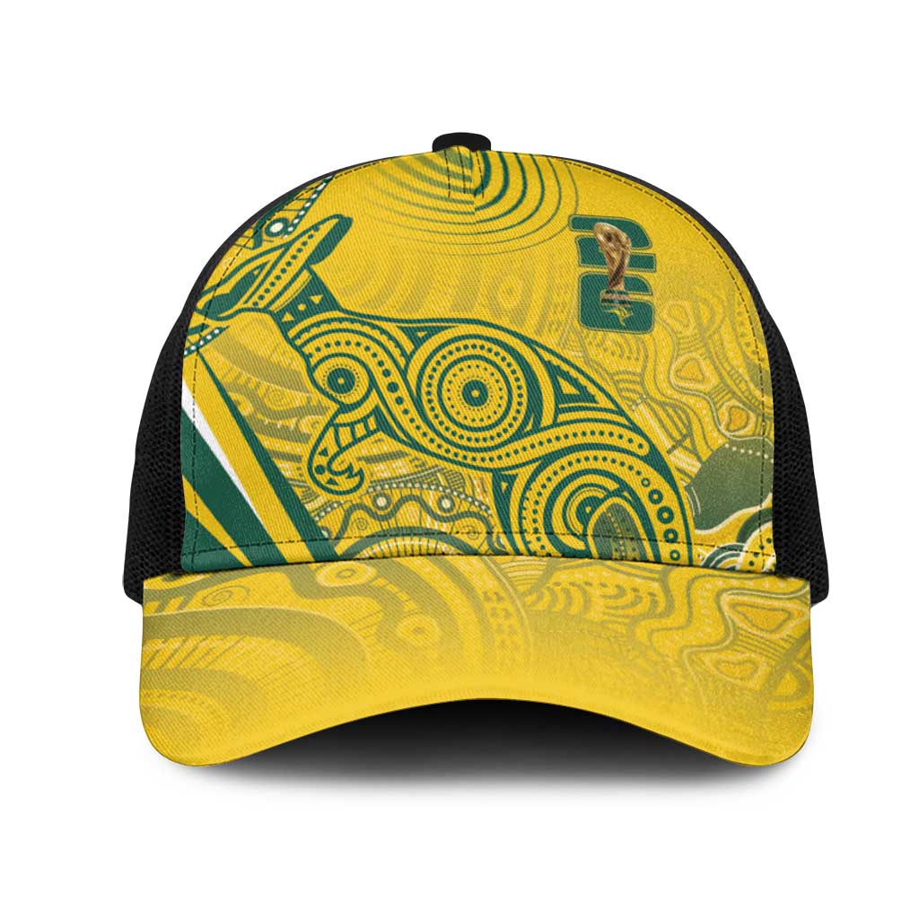 Australia Custom Indigenous Mesh Trucker Cap WC2026 Socceroos Aboriginal Arts - Aussie Hoodie