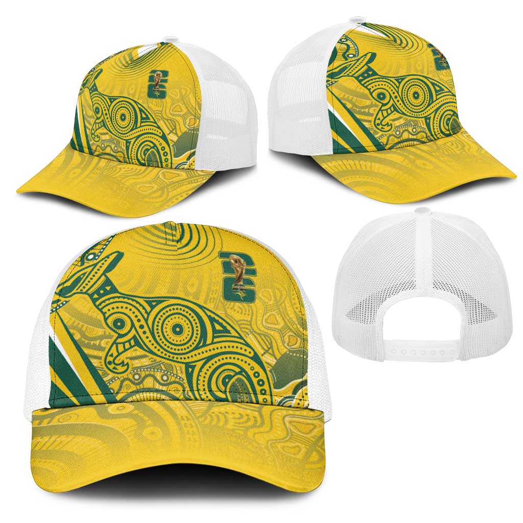 Australia Custom Indigenous Mesh Trucker Cap WC2026 Socceroos Aboriginal Arts - Aussie Hoodie