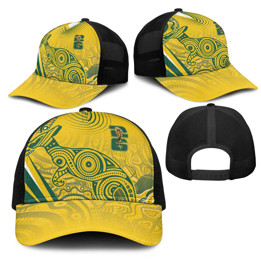 Australia Custom Indigenous Mesh Trucker Cap WC2026 Socceroos Aboriginal Arts - Aussie Hoodie