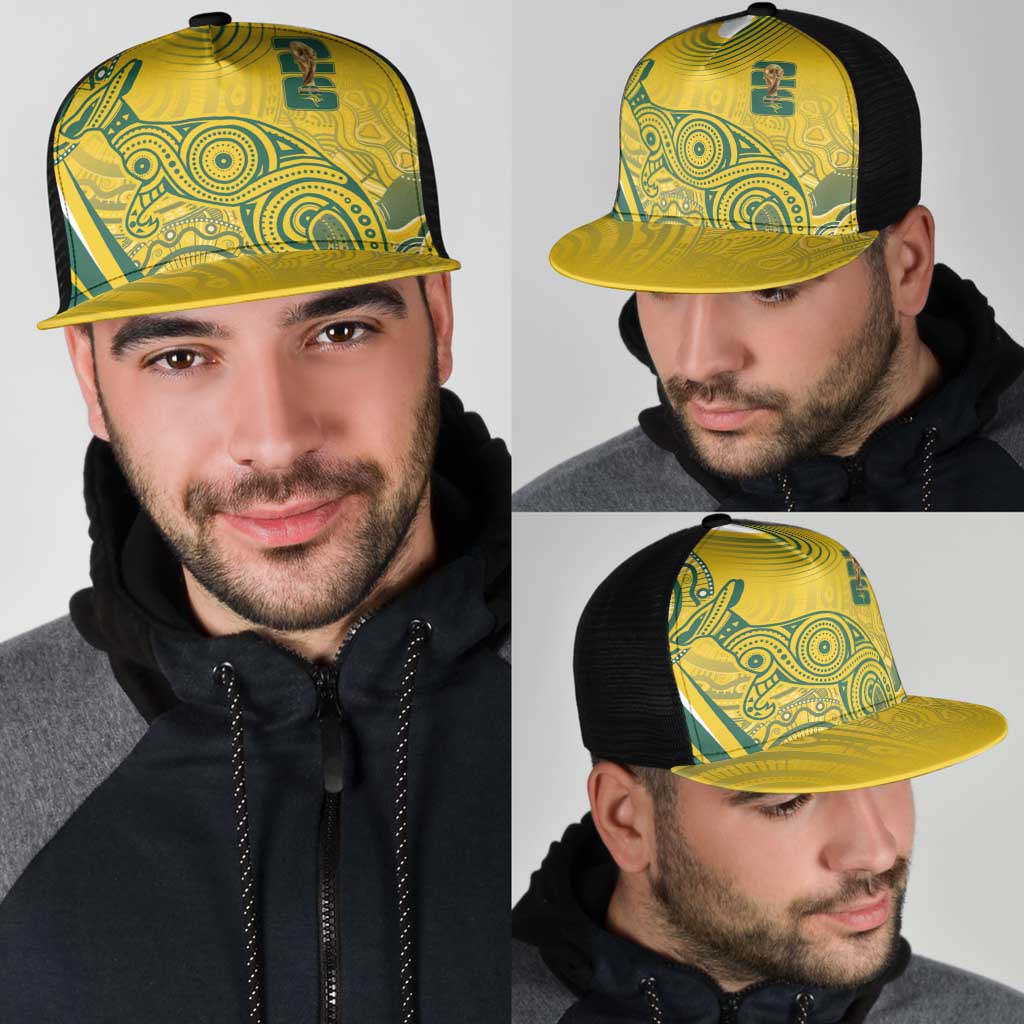 Australia Custom Indigenous Mesh Trucker Cap WC2026 Socceroos Aboriginal Arts - Aussie Hoodie