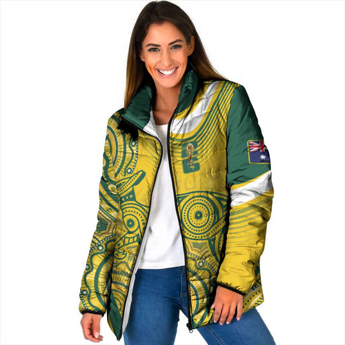 Australia Custom Indigenous Padded Jacket WC2026 Socceroos Aboriginal Arts - Aussie Hoodie